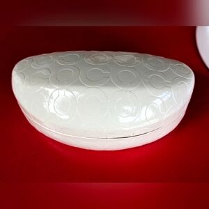 Coach Creamy White Embossed Sunglasses Case